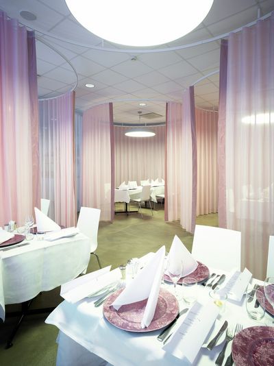 Vorhang-Systeme, Room shot "Restaurant Tumba Gymnasium", Tumba, Sweden